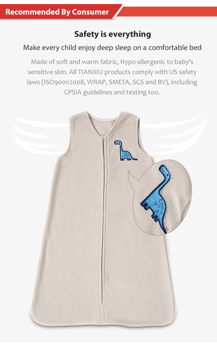 Premium Polar Fleece Baby Sleep Sack with Inverted Zipper Plush Sleeveless Wearable Blanket Baby Sleeping Bag supplier