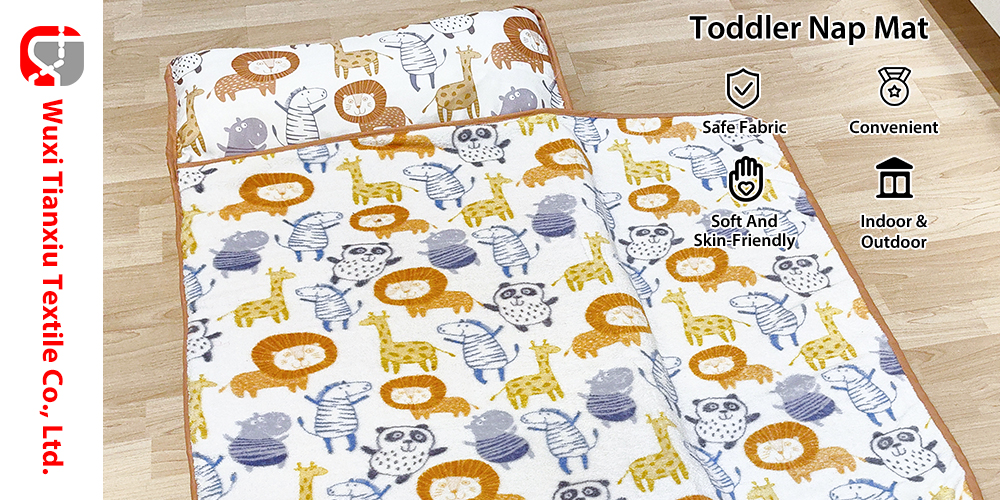 Coral Fleece Soft Mat Baby Removable Pillow Toddler Nap Mat manufacture