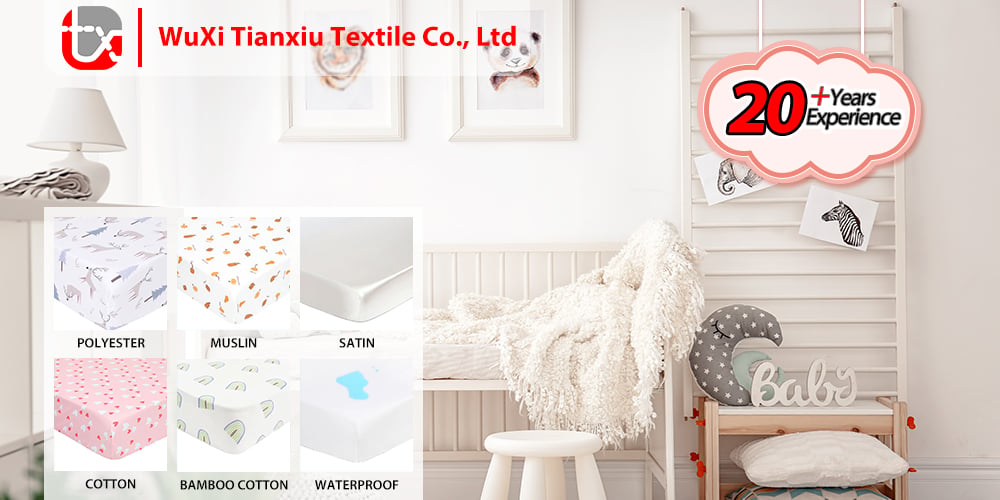 Low MOQ 100% Soft Muslin Crib Sheets Cotton Baby Fitted Crib Sheet details