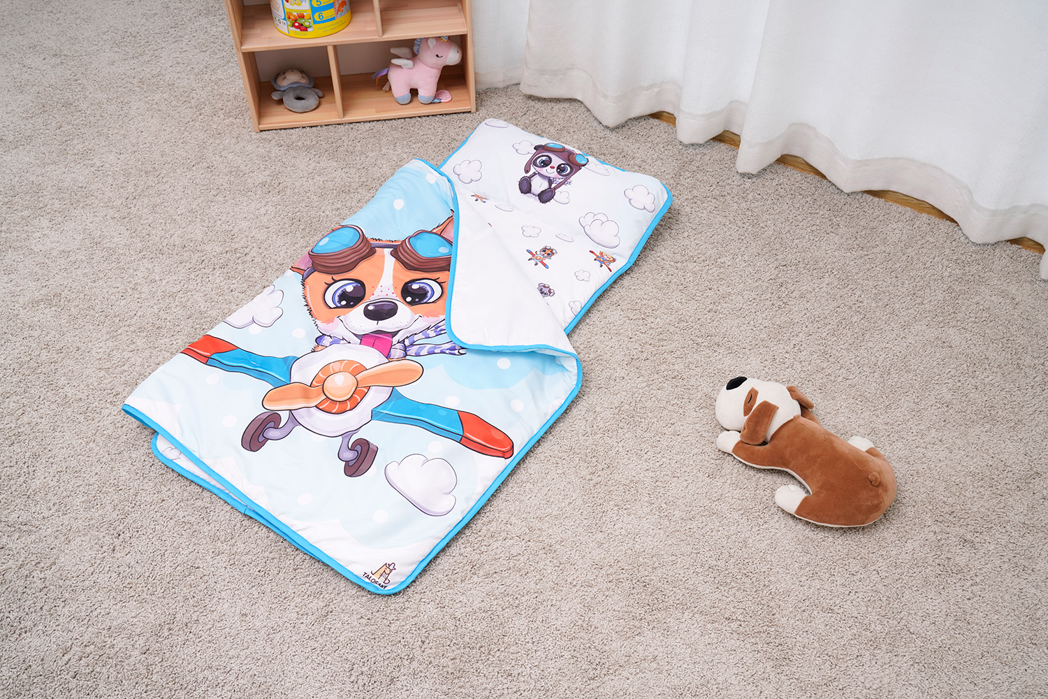 Low MOQ Fly Dog Unisex Kid Sleeping Mat Removable Pillow Soft Toddler Nap Mat manufacture