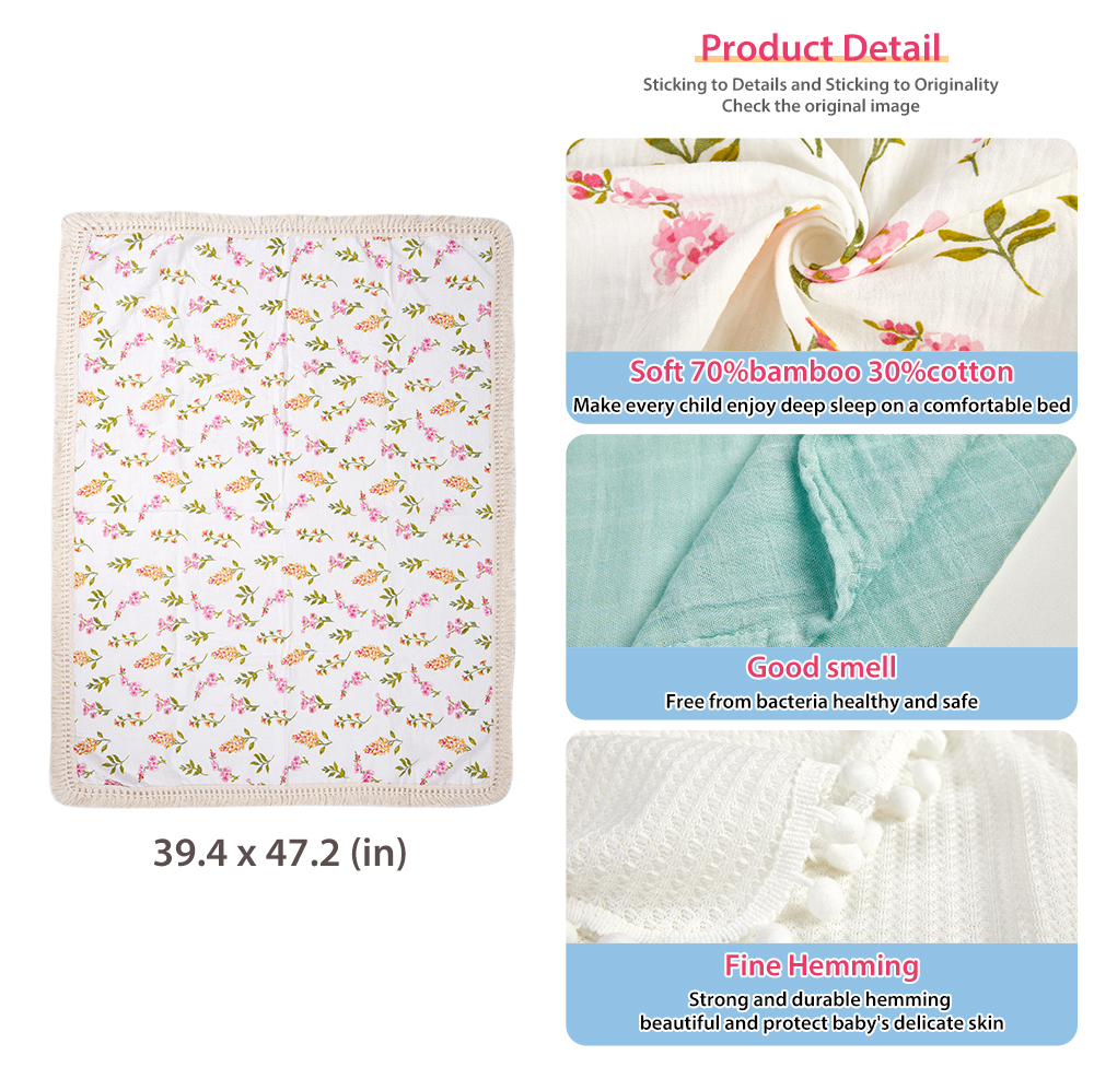 DIY Baby Muslin Blanket Set Rattle Teether Matching Headband Newborn Socks Baby Gift Set details