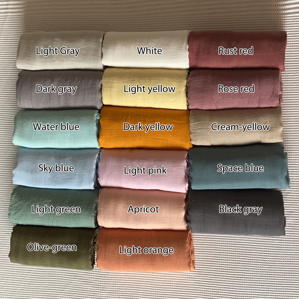 70% bamboo 30% cotton solid muslin blanket baby swaddle blanket manufacture