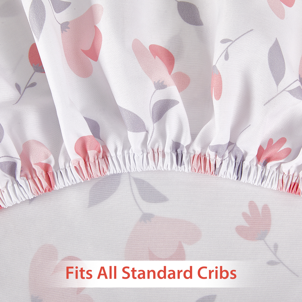 100% Cotton 3PK Soft Breathable Printed Baby Bed Cover ODM Crib Sheet Set factory