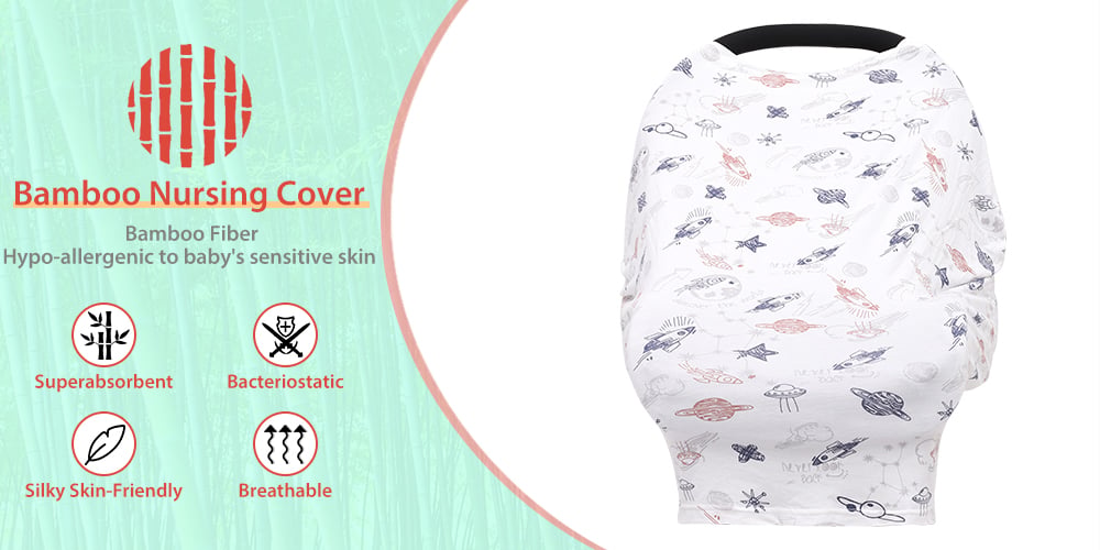 Bamboo Fiber Multi-use Breastfeeding Cover Stretchy Car Seat Shopping Cart Canopy Nursing Cover supplier