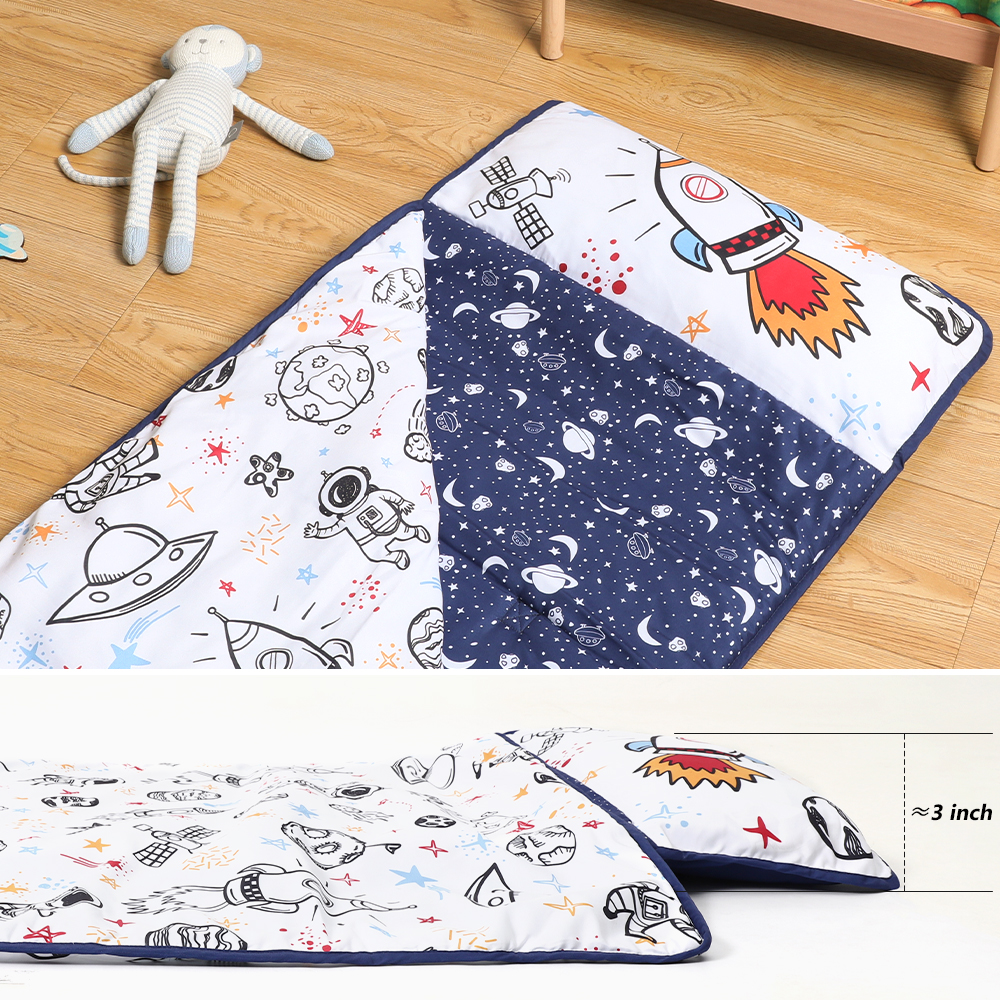 Cartoon Astronaut Kids Nap Mat 100% CottonToddler Daycare Sleeping Nap Mat With Pillow supplier