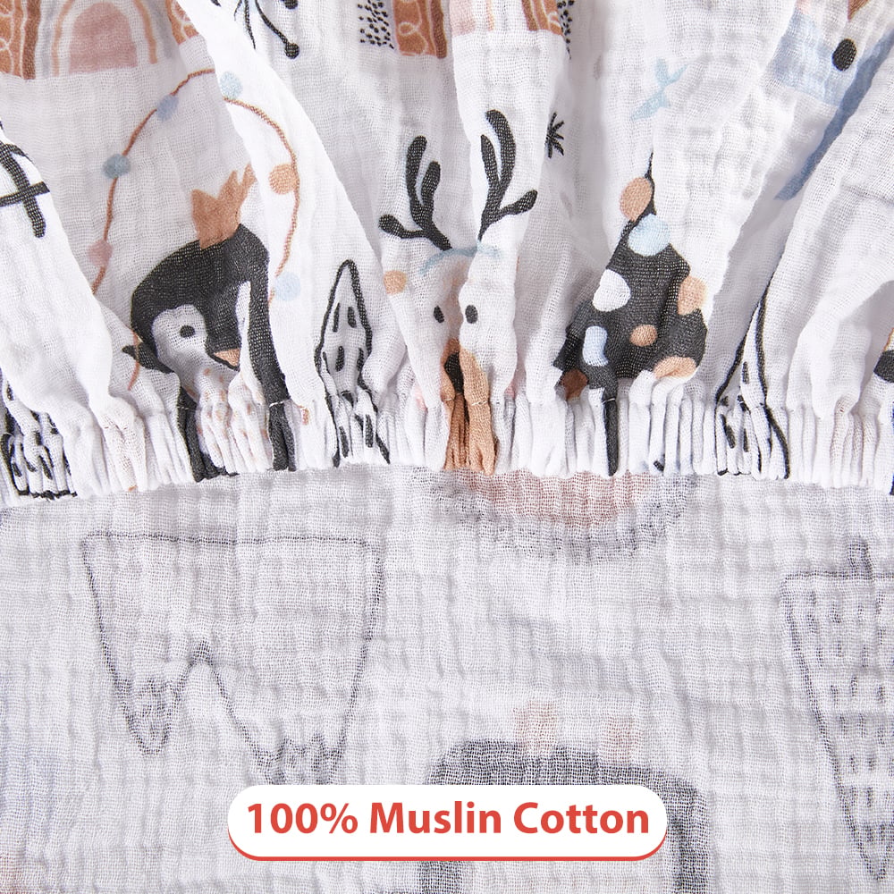 100% Cotton Muslin Extra Soft Baby Sheet Standard Baby Crib Toddler Mattress Fitted Crib Sheet factory