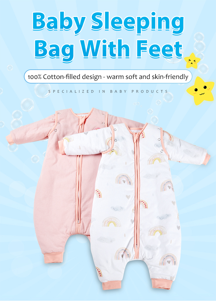 Detachable Sleeves Split Cotton Toddler Sleep Sack Winter Baby Sleeping Bag with Legs details