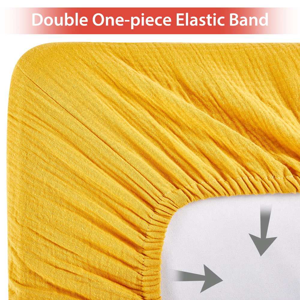 Neutral Muslin Cotton Baby Bed Cover Fitted Sheet Solid Crib Sheets manufacture