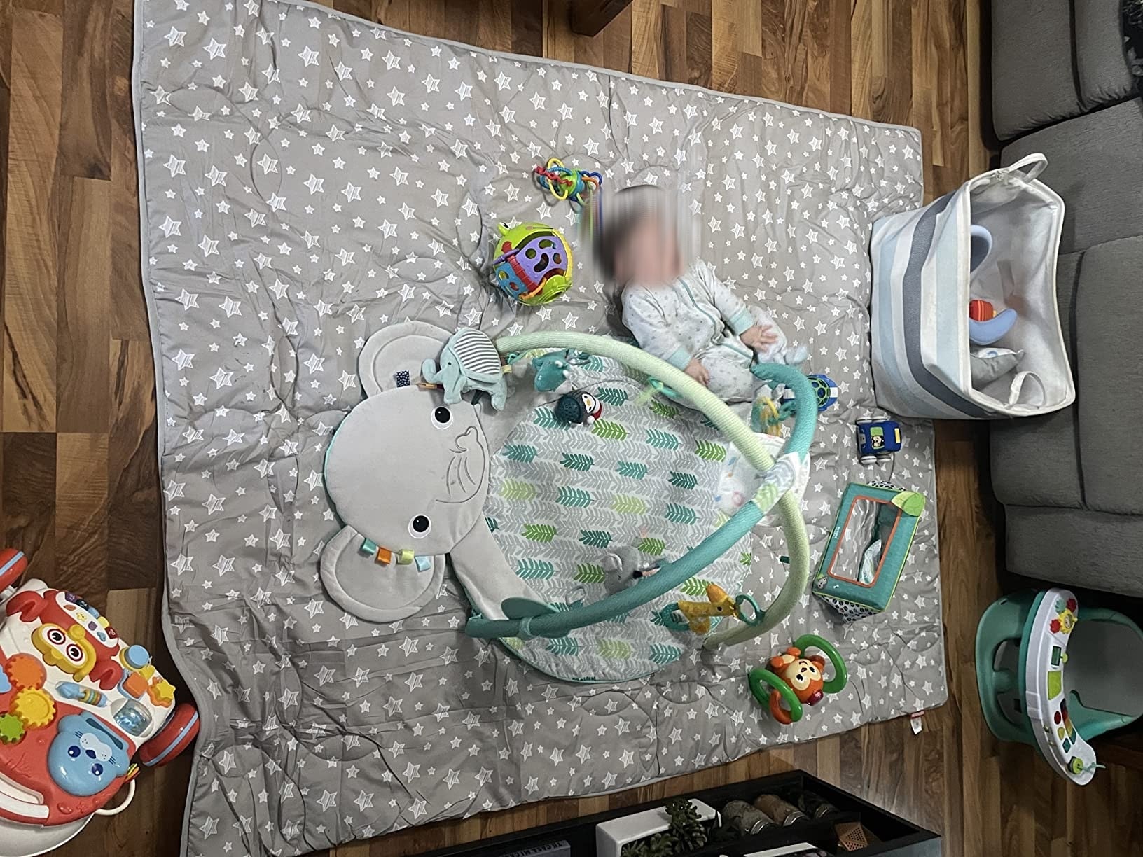 Extra Thick Large Tummy Time Mat Educational Baby Crawling Mat Soft Polyester Cotton Floor Mat for Play 2cm Thickness supplier