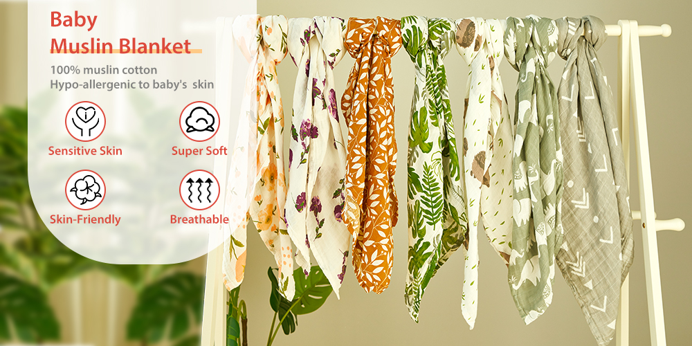 Organic Acceptable 100% Muslin cotton Unisex Swaddle Wrap Soft Baby Blanket factory