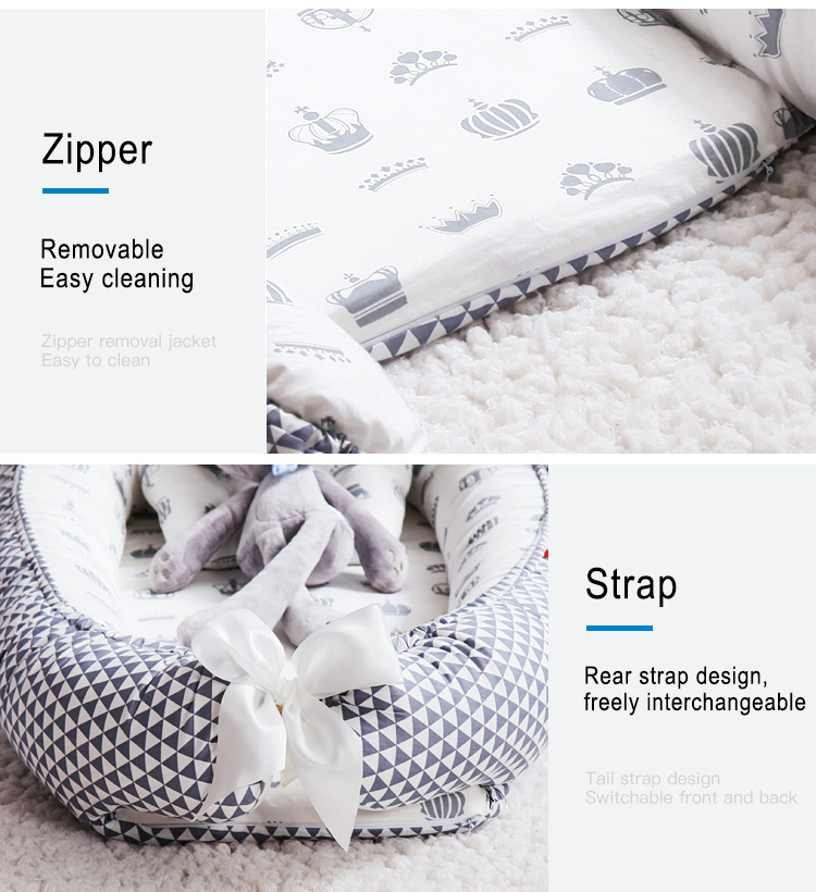 Latest cute baby comfortable transportable snuggle sleep nest 100% cotton baby nest supplier
