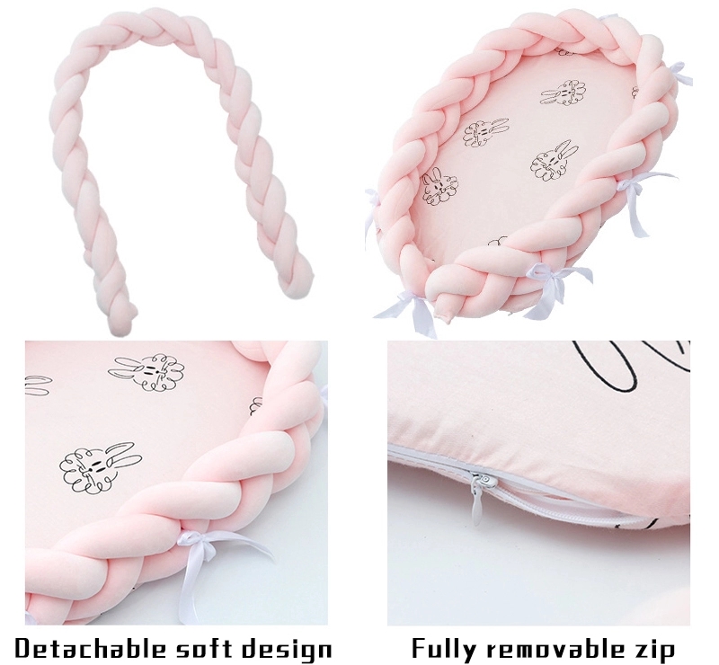 Baby Sleeping Nest Bed Braided Soft Newborn Lounger Portable Crib Suitable Baby Nest factory