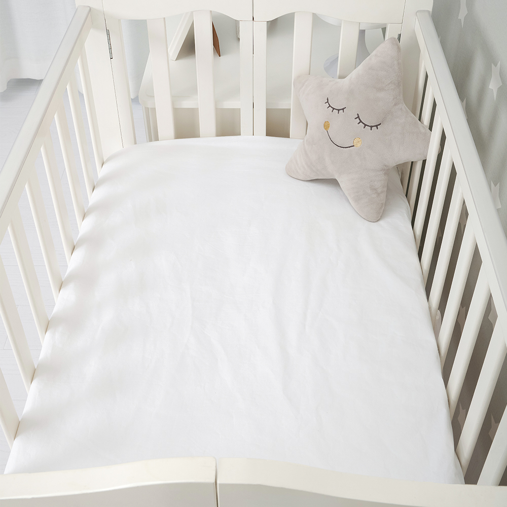 Simple Style White Waterproof Baby Crib Mattress Protector Soft Baby Waterproof Crib Sheet factory