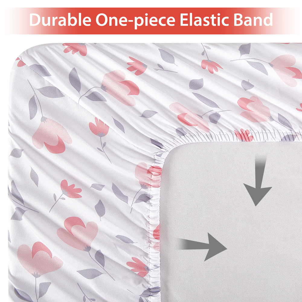 100% Cotton 3PK Soft Breathable Printed Baby Bed Cover ODM Crib Sheet Set factory