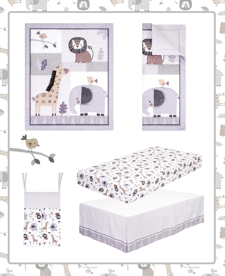 Cartoon Animal Lion Baby Bedding Set 100% Cotton Baby Crib Bedding Set For Boy factory