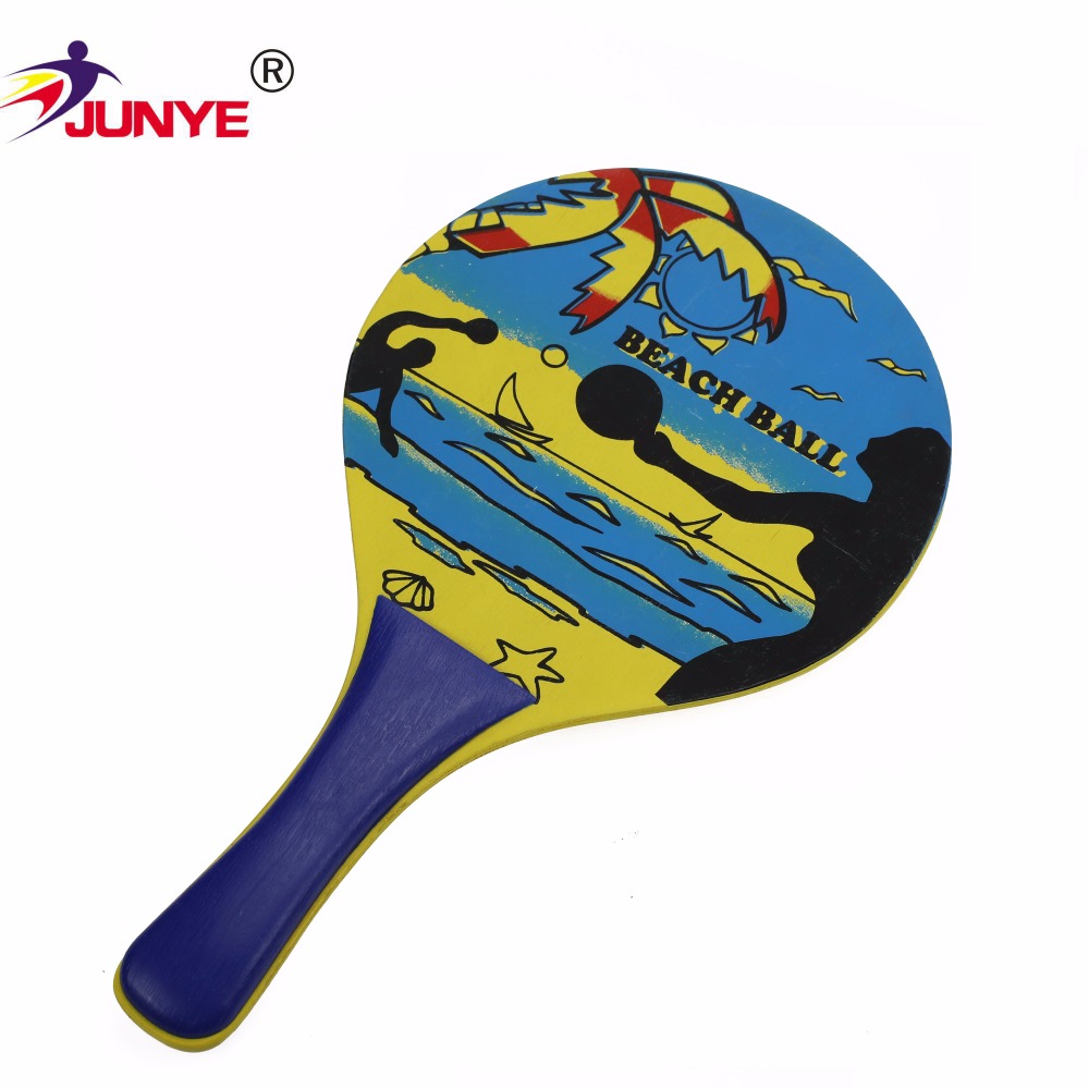 Factory Direct Sale Set Sport Rackets Professional Paddle New Kids Customized Beach Tennis Racket Beach Games Wooden Wood Bat details