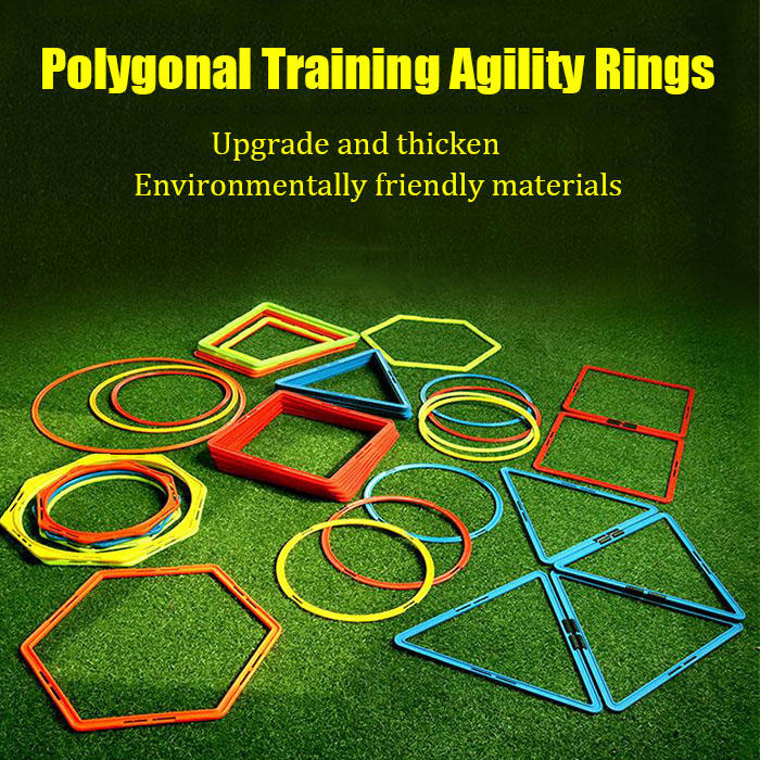 product football soccer speed training equipment set agility ladder 12 soccer cones 4 hurdles running parachute agility ladder-7