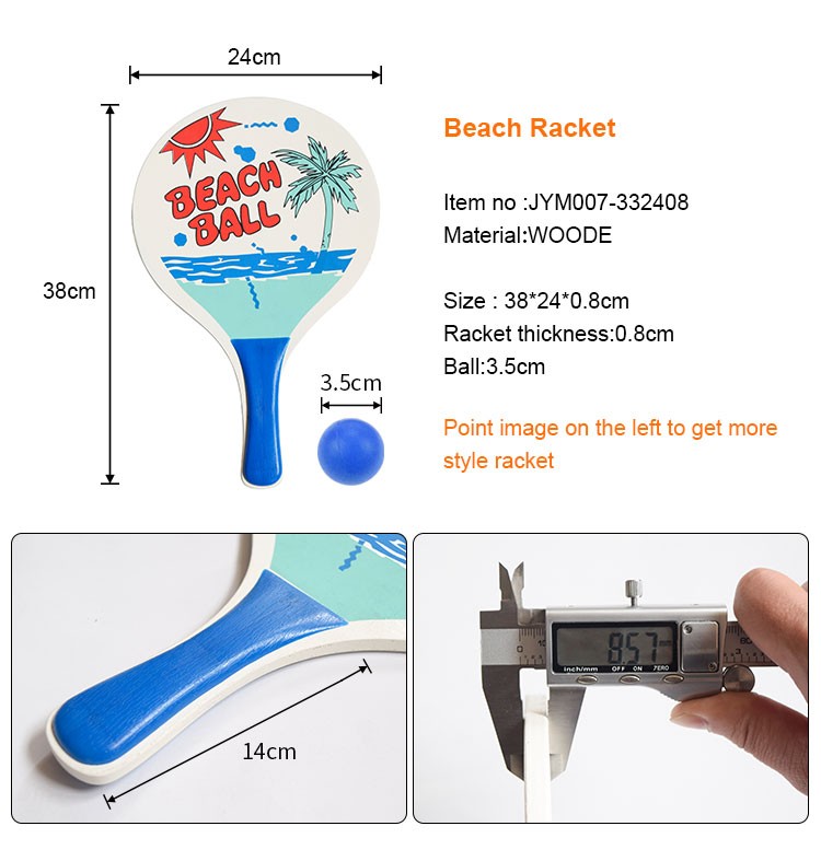 Factory Direct Sale Set Sport Rackets Professional Paddle New Kids Customized Beach Tennis Racket Beach Games Wooden Wood Bat manufacture