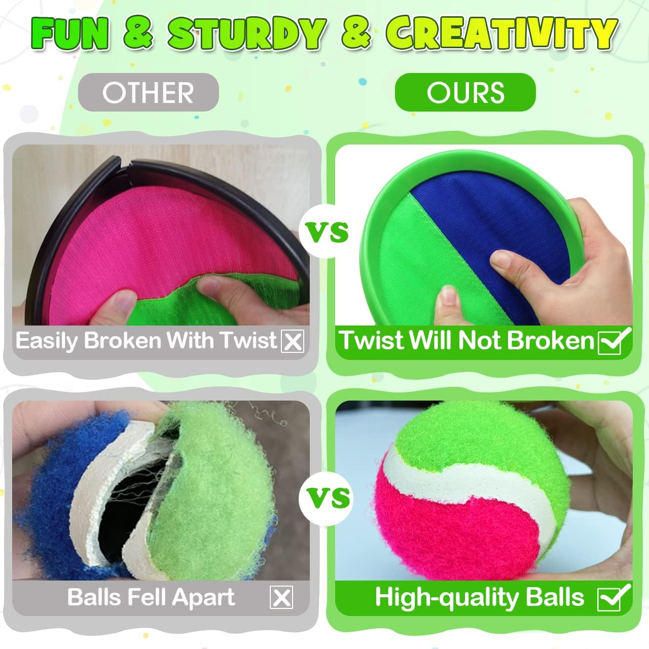 product unisex sports toy beach ball catching toss sticky set pp plastic paddle games catch ball toys for kids customizable logo-8