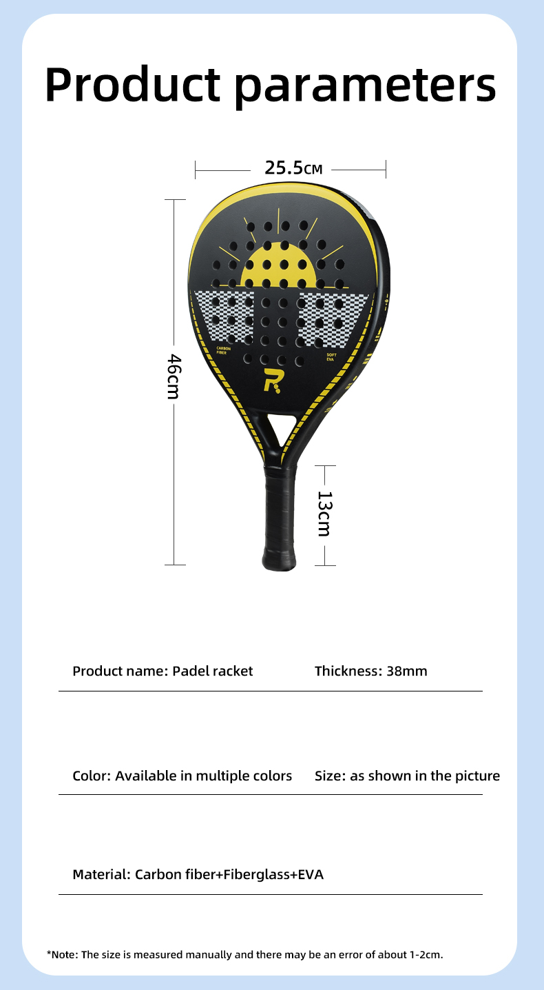 product custom high performance durable padel racquets eva foam core premium carbon fiber face padel racket-7