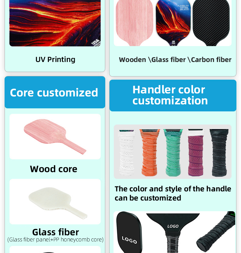 product customizable carbon fiber pickleball paddle racket usapa approved pp honeycomb core racket-8