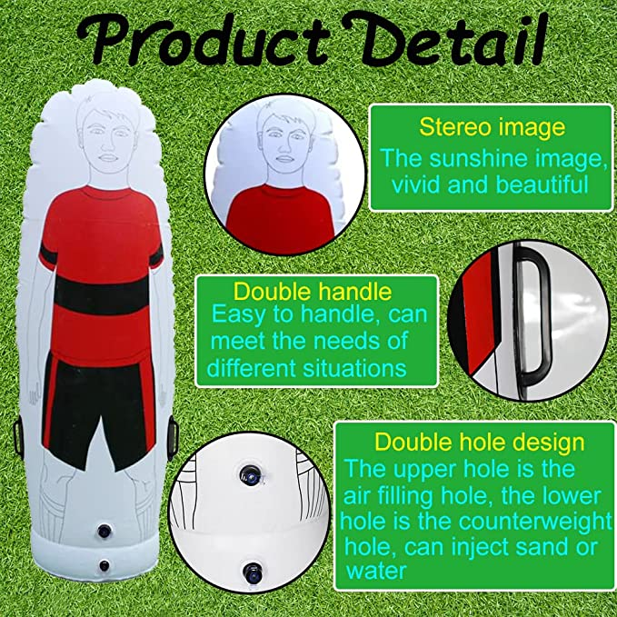 product hot sale soccer training equipment pvc inflatable free kick football dummy goalkeeper soccer training dummy-1