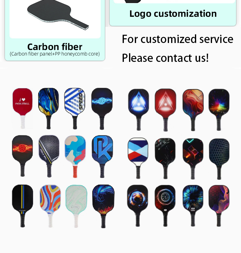 product customizable carbon fiber pickleball paddle racket usapa approved pp honeycomb core racket-9