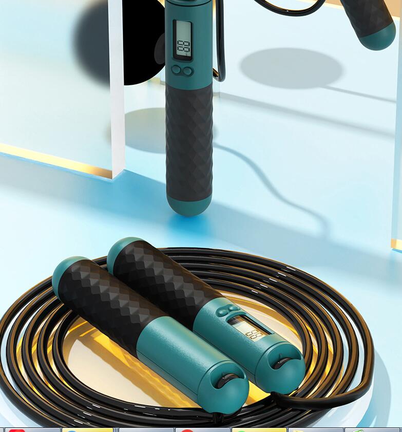 Smart Professional Wireless Ball Jump Rope Digital Counter Timer Calorie Burn Fitness Skipping Rope factory