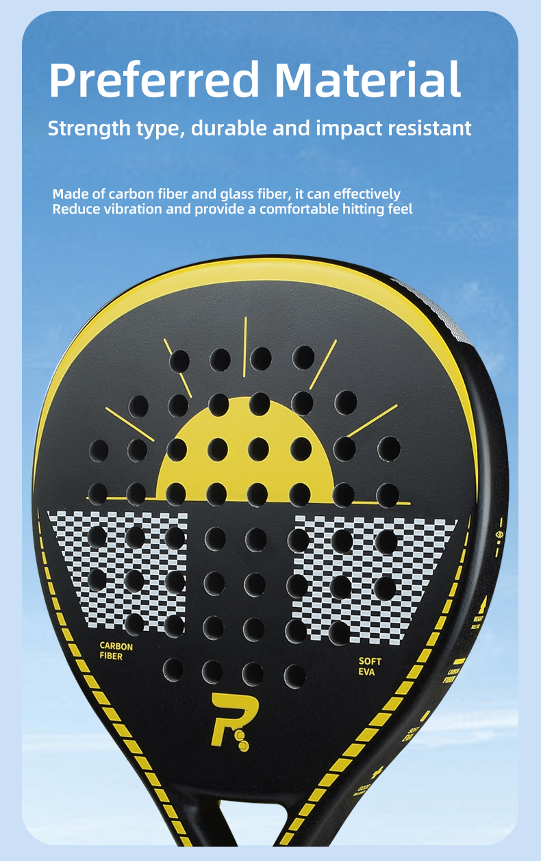 product custom high performance durable padel racquets eva foam core premium carbon fiber face padel racket-5