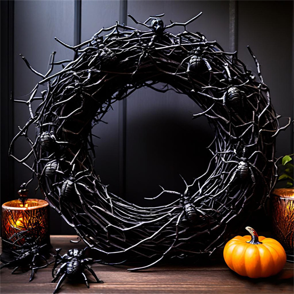 How to make a hauntingly beautiful spider-themed wreath?