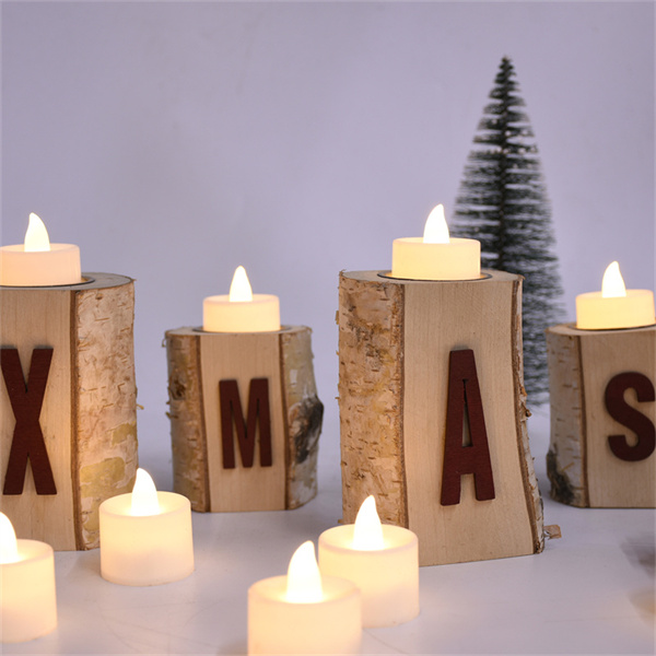 Schaffe eine gemütliche Atmosphäre mit Weihnachts-Holz-Kerzenhaltern