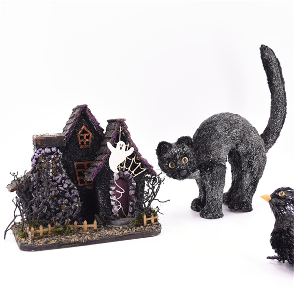 Elevate your Halloween decor game with wooden pumpkins and witches.
