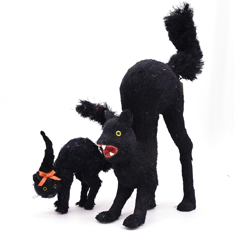 Chat en sisal naturel fait main pour Halloween
