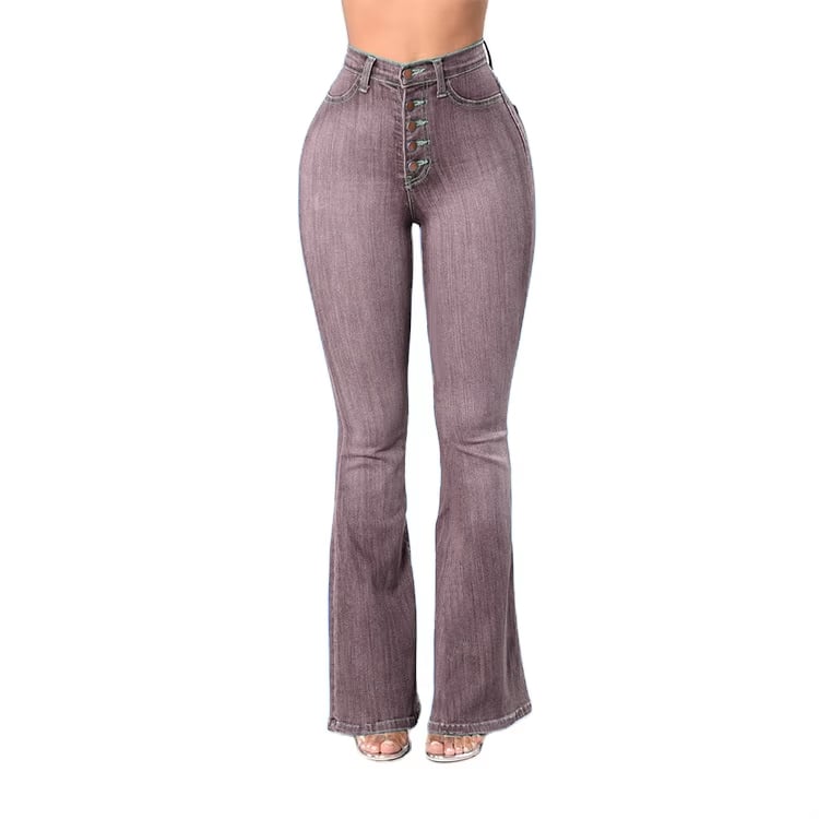 Ladies Skinny High Waist Jeans Hot Sale High Waist Women's Butt Lifting Denim Jeans Pants Wide Leg Pants Street Wear Pants Blue factory