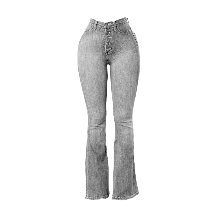 Casual Fall High Waist Denim Jeans Woman Fashion Bodycon Plus Size Bell Bottom Jeans Pants manufacture