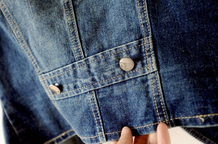 2024 Custom Women's Vest Slim Lapel Blue Denim Vest Jean Vest Women details