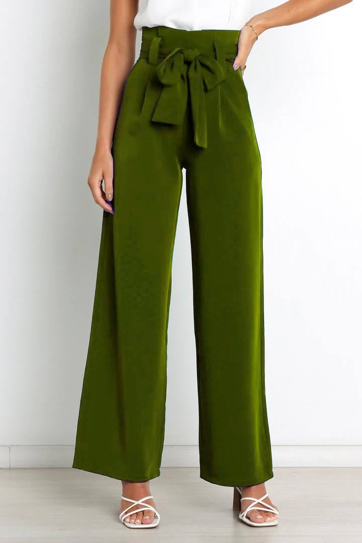 Hot Sale Lady High Waist Elegant Wide Leg Trousers Dress Office Formal Pants for Women details