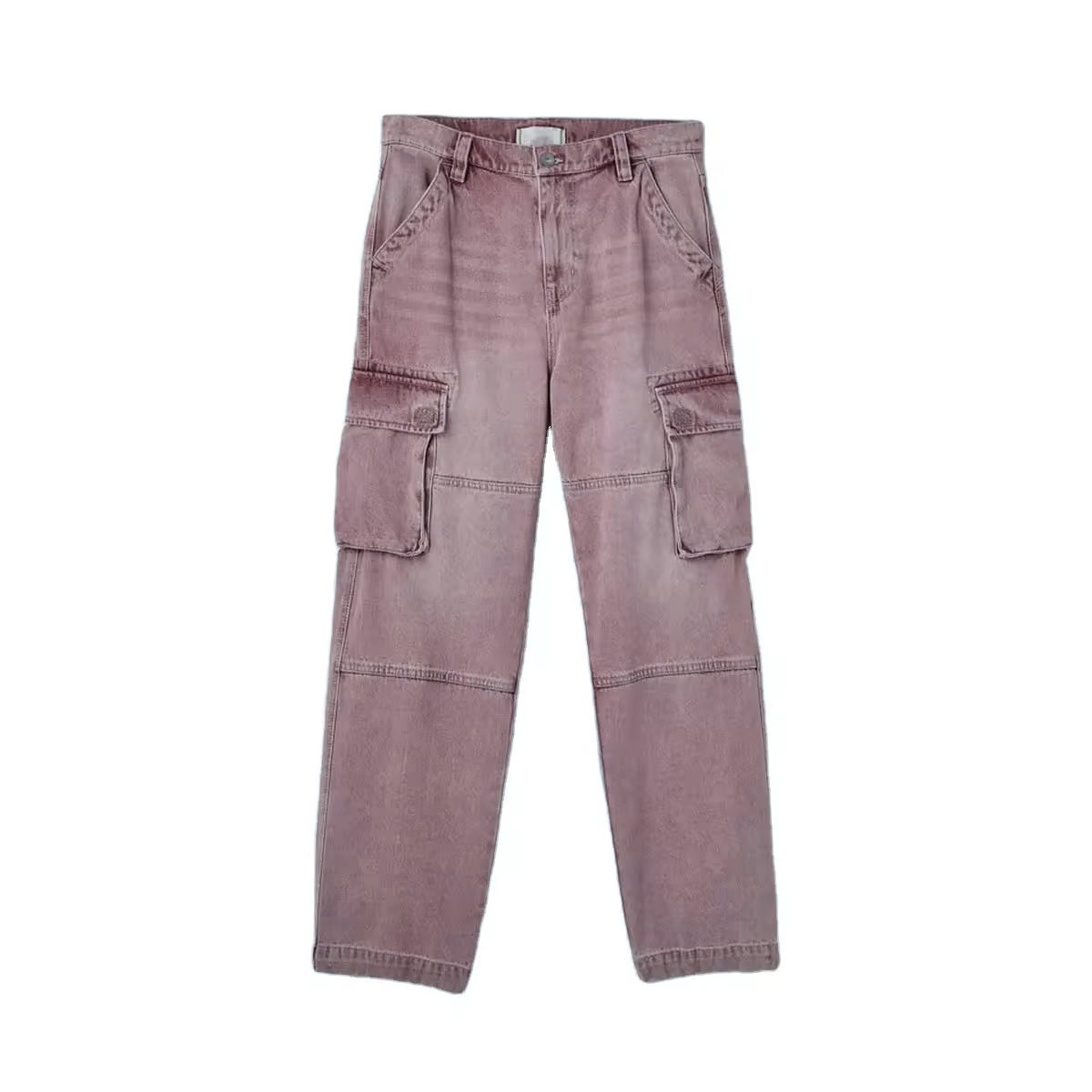 High Street Popular Vintage Multi-Pocket Functional Cargo Casual Trousers Men's and Women Cargo Pant Denim Cargo Jeans Pants factory