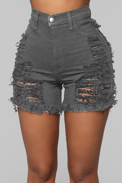 New Arrivals Broken Hole Women Denim Summer Shorts Zipper Fly Pockets Frayed Raw Ripped Denim Short Jeans for Women details