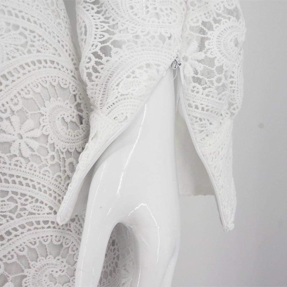 2025 French Lace Dress Ladylike Elegant Embroidered Cut Out White Long Skirt for Summer Party Dress details