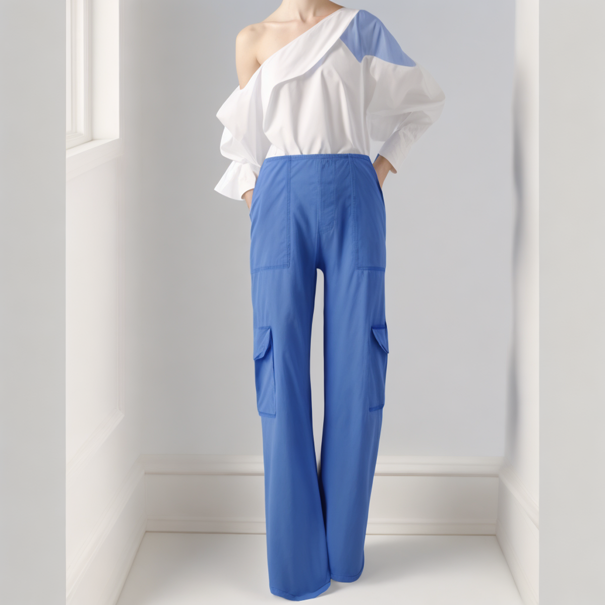 Casual High Waist Classic Pocket Trousers Wide Leg Pant Denim Women Jeans Baggy Boyfriend Jeans Cargo Pants Jeans Women details