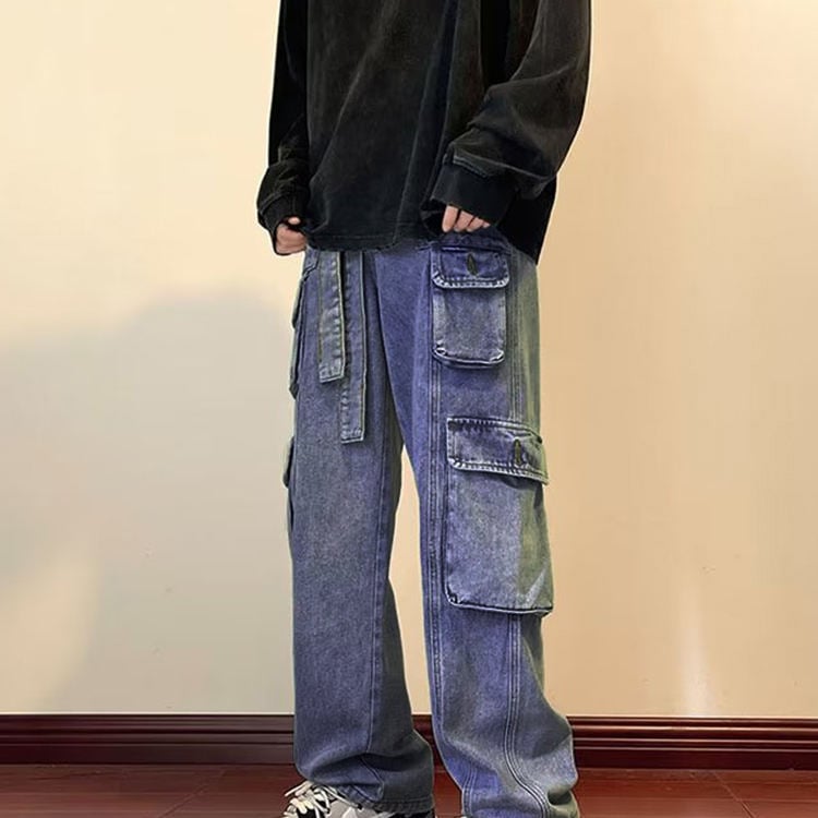 Men Jeans Wide Leg Denim Pant Loose Straight Baggy Men's Jeans Streetwear Skateboard Pants Hip Hop Neutral Trousers Cargo Jeans supplier