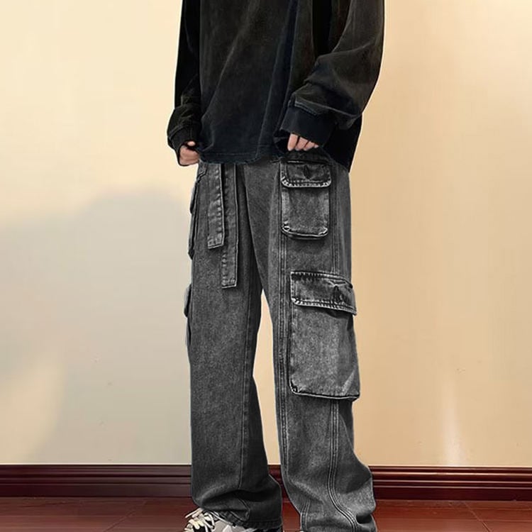 Men Jeans Wide Leg Denim Pant Loose Straight Baggy Men's Jeans Streetwear Skateboard Pants Hip Hop Neutral Trousers Cargo Jeans supplier