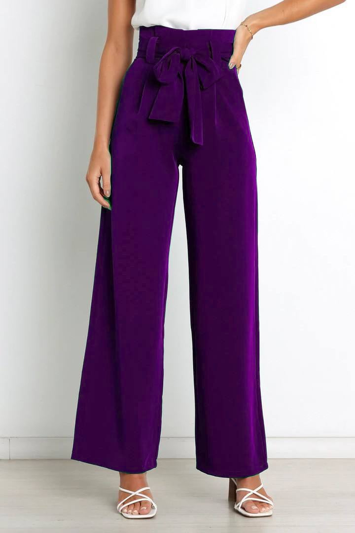 Hot Sale Lady High Waist Elegant Wide Leg Trousers Dress Office Formal Pants for Women manufacture