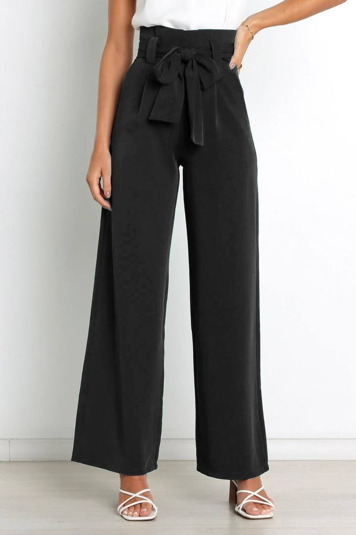 Hot Sale Lady High Waist Elegant Wide Leg Trousers Dress Office Formal Pants for Women factory