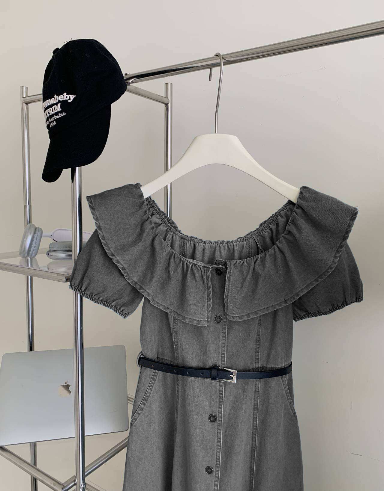 Korea East Gate Summer New Fashion Style Single Breasted One Shoulder Sexy Slim Denim Dress supplier