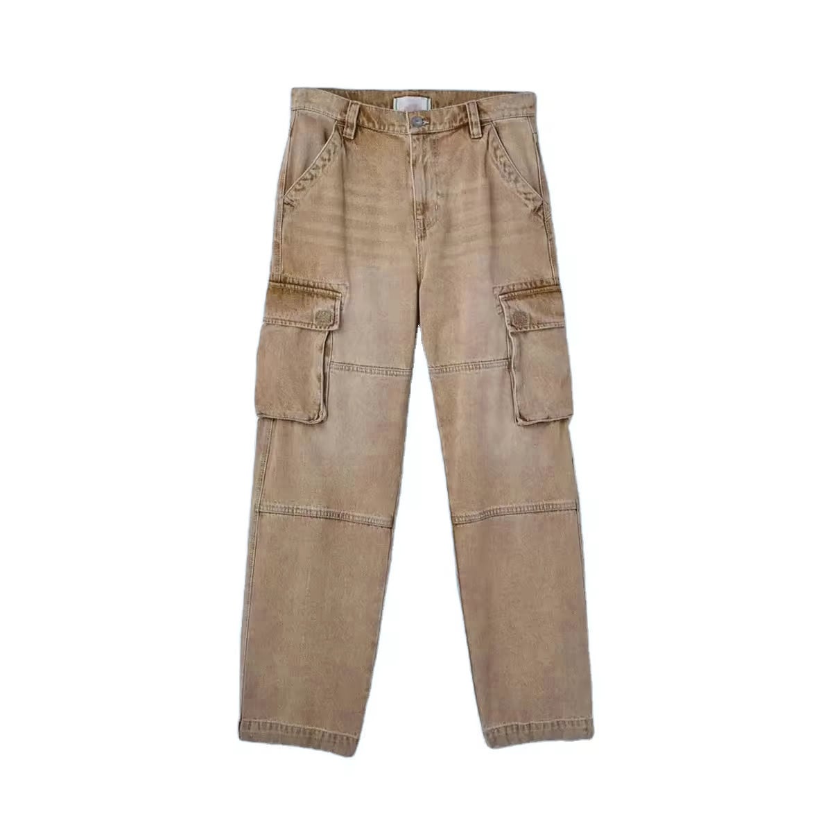 High Street Popular Vintage Multi-Pocket Functional Cargo Casual Trousers Men's and Women Cargo Pant Denim Cargo Jeans Pants supplier