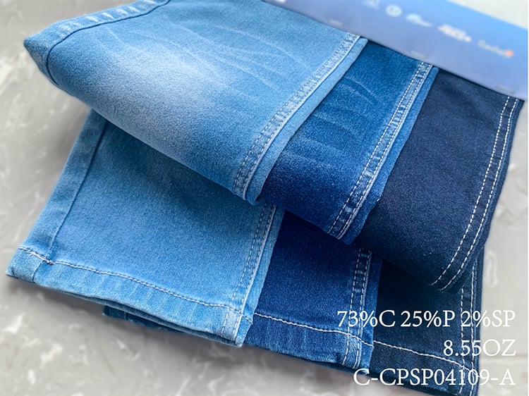 Custom wholesale 2024 Women's Streetwear Casual Loose Fashion Short Top Elastic Waist Denim Suit Denim Two Piece Set details