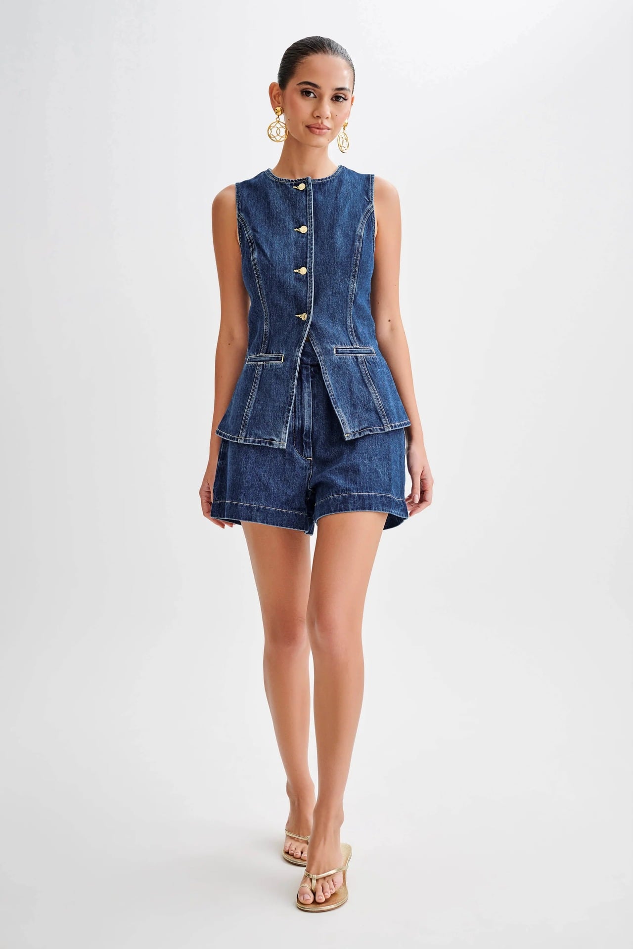 2024 Custom Fashion Girls Denim Suit Two Piece Denim Suits Denim Jum Suit for Women factory