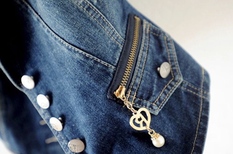 2024 Custom Women's Vest Slim Lapel Blue Denim Vest Jean Vest Women manufacture